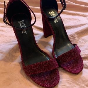 NWOT Pink Ankle Strap Platform Sandal Heels